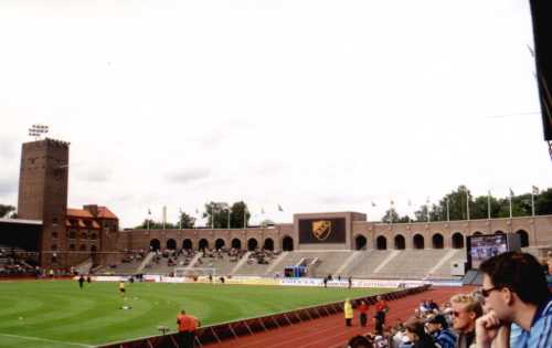 Stockholms Olympiastadion - Hintertorbereich und Sofiatornet