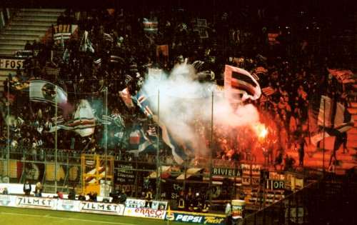 Renato Curi -  Sampdoria-Fans feiern das 0:1